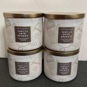 Bath & Body Works Vanilla Swirl Brownie Candles - White and Brown